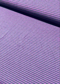 Baumwolljersey streifen lila/grau