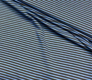 Baumwolljersey streifen blau/schwarz