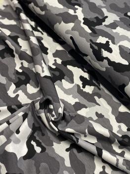 Baumwolljersey Army Camouflage grau