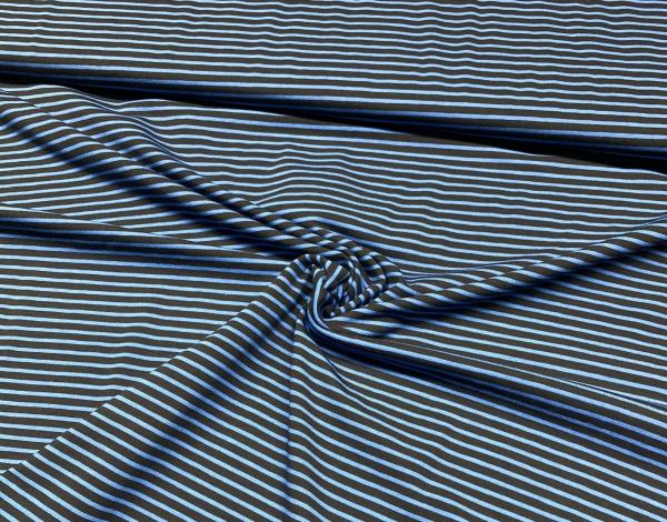 Baumwolljersey streifen blau/schwarz