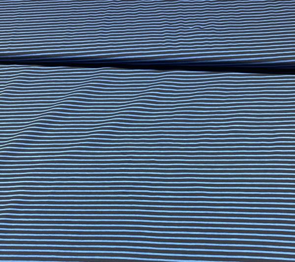 Baumwolljersey streifen blau/schwarz