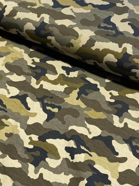 Baumwolljersey Army Camouflage grün