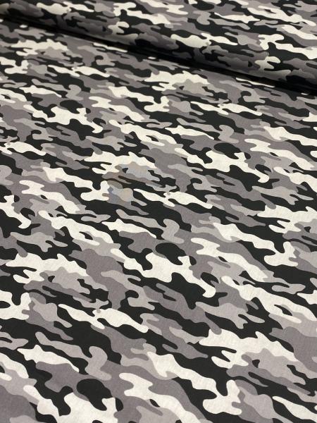 Baumwollstoff Army Camouflage grau