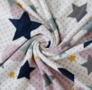 Polarfleece weiß Sterne mit Herzen