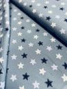 Baumwollstoff Sterne jeansblau 2,5 cm dunkelblau/weiß